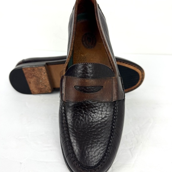 H.S Trask Bozeman Montana Brown & Burgundy Leather Classic Penny Loafers 9.5M - Picture 4 of 12